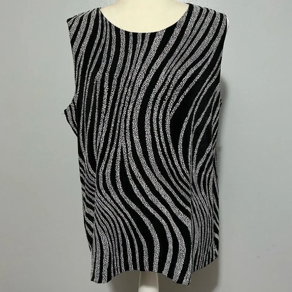 Susan Lawrence Woman Zebra Print Sleeveless Top and skirt set NWT size 1X